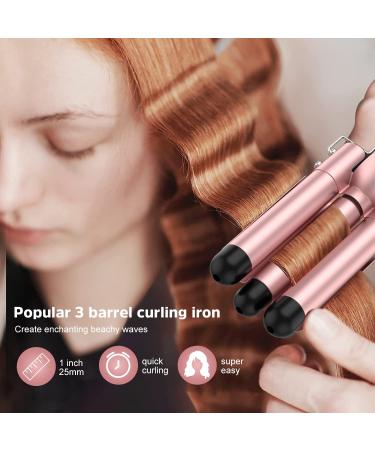 5-in-1 Curling Iron Set with Crimper & Waver | 4 Interchangeable Barrels | Instant Heating | Anti-Scald | Pink - Buy Online on SooperMarket.com