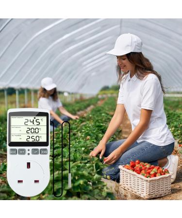 Doright Digital Temperature Controller LCD Screen Thermostat UK Plug - Ideal for Greenhouse, Farm, Terrarium, Reptile - 250V/13A - Buy Online on SooperMarket.com