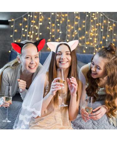 Bohue 2 Pieces Fox Ears Headband Cartoon Fox Halloween Hair Hoops Plush Animal Ears and Horns Headband Halloween Costumes Cosplay Party for Girls Boys (Black) - Buy Online on SooperMarket.com