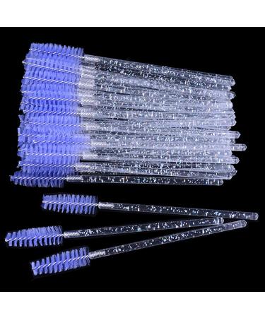 300PCS Disposable Mascara Wands Spoolie Brush Crystal Eyebrow Brushes Eyelash Extension Applicator Makeup Kits.myaokue-up (White-Light Purple)