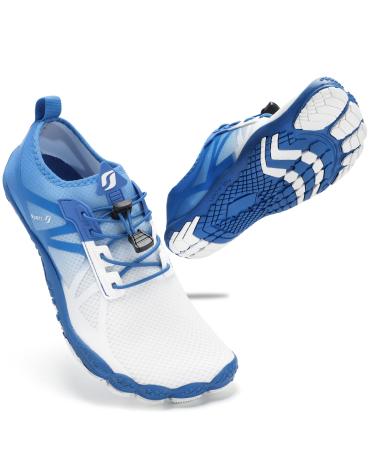 STQ bathing shoes men women Water shoes fast dry barefus shoes summer beach surf shoes outdoor sports beach shoes 42 EU blue white