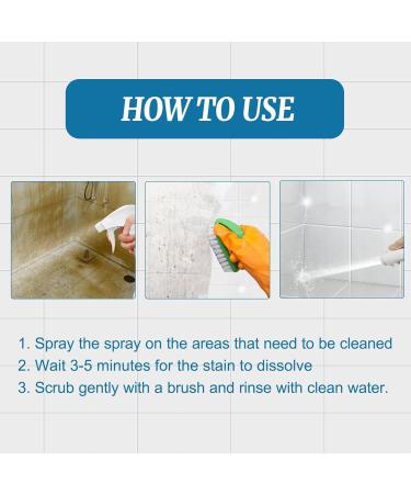 Tile Grout Cleaner Sprayer Powerful Grout Cleaner for Tile Floors Tile Grout Cleaner and Whitener Ceramic Tile Marble Cleaning Liquid Multipurpose Kitchen Bathroom Cleaner (2PCS) - Buy Online on SooperMarket.com