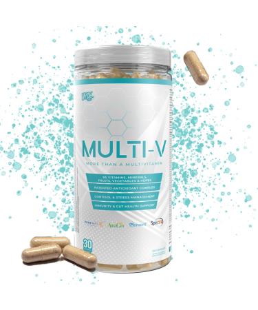 VNDL Project Multi-V Multivitamin For Men & Women - 65 Vitamins Minerals Fruits Vegetables & Herbs - Supports Gut Health Cortisol Manager & Antioxidant Complex - 30 Serving Bottle/150 Capsules Multi-V (150 Capsules)