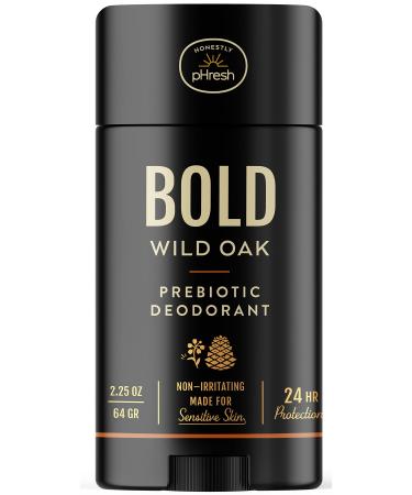 Honestly pHresh Natural Prebiotic Deodorant for Men Baking Soda & Aluminum Free Safe for Sensitive Skin 24 Hour Odor Protection 2.25 Oz Bold Wild Oak