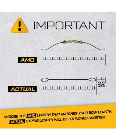 Legend Recurve Bow String - Dacron Replacement | Archery Equipment for Traditional Bow | AMO 48-66in | 12-14-16 Strands | 10-40 lbs Draw Weight - Buy Online on SooperMarket.com