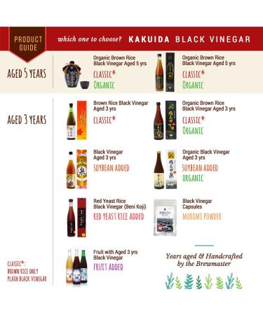 KAKUIDA Premium Organic Brown Rice Black Vinegar 5 Years Aged - 33.8 Fl Oz (1000 Ml) - Buy Online on SooperMarket.com
