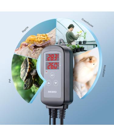 Buy Inkbird ITC-2T Thermostat - Digital Temperature Controller for Terrariums Greenhouses & Reptile Care | Dual Heating Sockets Day/Night Timer & Alarm Function - International Shipping Available - Buy Online on SooperMarket.com