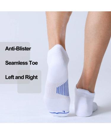 FITRELL Men's 6 Pack Ankle Running Socks - White Blue, Sizes 7-9 - Cushioned Athletic Sports Socks - Buy Online on SooperMarket.com