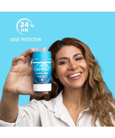 Crystal Magnesium Solid Stick Deodorant for Men & Women, Aluminum-Free & Non-Irritating, Odor-Fighting Sea Salt + Sage, 2.5 oz (Pack of 2) - Buy Online on SooperMarket.com