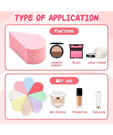 Reusable Petal Makeup Sponges Set - 16pcs Cosmetic Beauty Blender for Girls and Women - Buy Online on SooperMarket.com