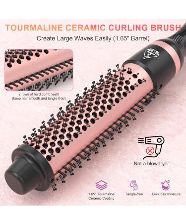 5 in 1 Curling Iron Curling Wand Set with Curling Thermal Brush&4 Interchangeable Ceramic Curling Wand(0.4"-1.25") Long Lasting Curls Hair Iron Crimper Instant Heat Up Hair Curler with Glove&2 Clips - Buy Online on SooperMarket.com