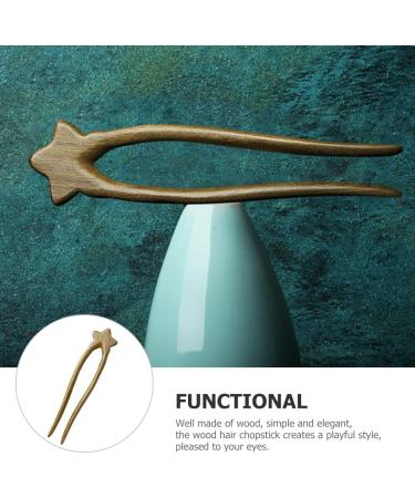 minkissy Wooden Star Hair Stick - Antique Chinese Hair Forks Vintage Wooden Hairpin for Long Hair Hanfu Headdress for Bride Ladies Women Girls - Buy Online on SooperMarket.com