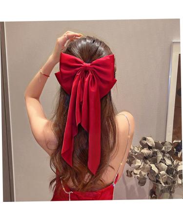 Gogogmee Satin Ribbon Hairpin Barrettes for Thick Hair Large Hair Bows for Big Hair Bows for Teen Hair Clips Barrettes Ponytail Clip Barrettes for Teen Hair Ribbon - Buy Online on SooperMarket.com