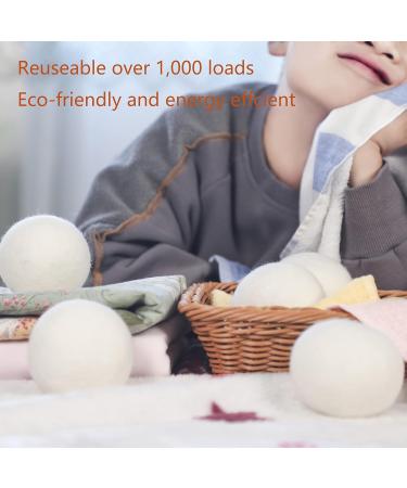 Wool Dryer Balls XL Pack of 6 - Reusable Organic Fabric Softener for Laundry - Baby Safe & Anti Static - Reduces Wrinkles & Cling - Buy Online on SooperMarket.com