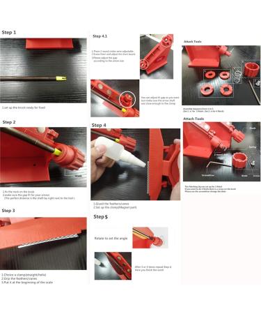 Adjustable Fletching Jig Tool for DIY Archery Arrows - Straight and Helix with Clamp in Red - Buy Online on SooperMarket.com