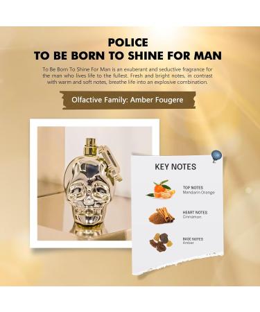 Police Born To Shine for Him Cologne for Men - Notes of Spearmint Oil Apple Accord and Mandarin Oil - Powerful and Energetic - 4.2 oz EDT Spray - Buy Online on SooperMarket.com