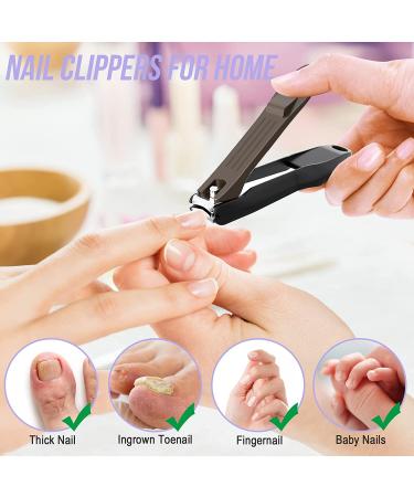 GLAMFIELDS Nail Clipper Set - Stainless Steel Fingernail & Toenail Clippers with Catcher, Easy Clean, Includes Nano Glass File - Perfect for Men, Women & Seniors - Buy Online on SooperMarket.com