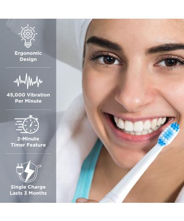 Pop Sonic USB Charge Anywhere Toothbrush (Hawaiian Blue) | Rechargeable w/40,000 Brush Strokes/Min - Long-Lasting Bristles - for Teens & Adults - Buy Online on SooperMarket.com