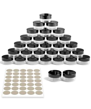Newans 30 pieces of jacks Tiegel 10G10ml cream can empty can transparent crucible cripple with screw cap jar with stickers ideal for make-up creams lotions mini crowds (black)