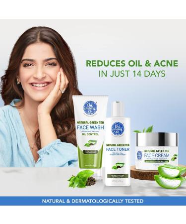 The Moms Co Natural Green Tea Face Toner l Controls Sebum l Fights Acne l Tightens Pores l Hydrates & Soothes l Aloe Vera & Cucumber (200ML) - Buy Online on SooperMarket.com