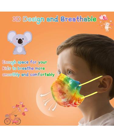 Zoonana Kids Disposable Face Masks - 30 Pcs Breathable 4-Ply Protection Mask for Boys and Girls - Tie Dye Colorful Design - Buy Online on SooperMarket.com