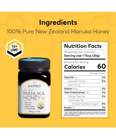 PRI Mayfield Manuka Honey UMF 10+ | Raw Monofloral MGO 263+ | 500g New Zealand - Buy Online on SooperMarket.com