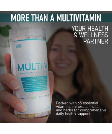 VNDL Project Multi-V Multivitamin For Men & Women - 65 Vitamins Minerals Fruits Vegetables & Herbs - Supports Gut Health Cortisol Manager & Antioxidant Complex - 30 Serving Bottle/150 Capsules Multi-V (150 Capsules) - Buy Online on SooperMarket.com
