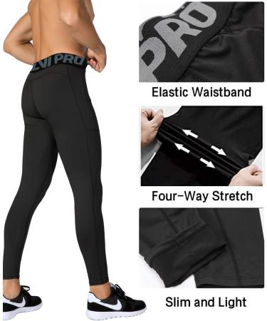 Men's Compression Pants - Breathable Sports Leggings for Jogging & Gym | LNJLVI Red/Navy/Blue - Buy Online on SooperMarket.com