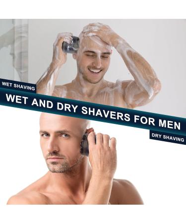 Hatteker Blad Head Shavers for Men Magnetic Electric Razor for Bald Men IPX6 Waterproof Wet Dry Mens Trimmer Cordless Rotary Shaver Razor Kit with LED Display(Blue) - Buy Online on SooperMarket.com