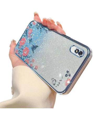 Tivenfezk nadoli glitter diamond case for xiaomi redmi 9a sparkle flower butterfly cell phone cover soft gradient cover frame glossy silicone rhinea
