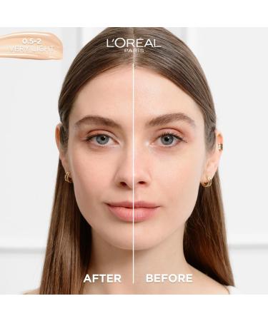 L'Oreal Paris True Match Tinted Serum Foundation 1% Hyaluronic Acid Hydrating Formula Replumps Skin in 1 Hour for a Natural Glowing Finish 30 ml Shade 0.5-2 Very Light - Buy Online on SooperMarket.com