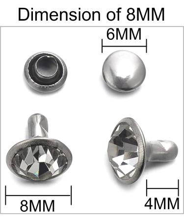 500 Sets Mixed Colors CZ Crystal Rhinestone Studs for Leather Craft DIY - Silver Color Rapid Rivets Spots (Mixed Size) - Buy Online on SooperMarket.com
