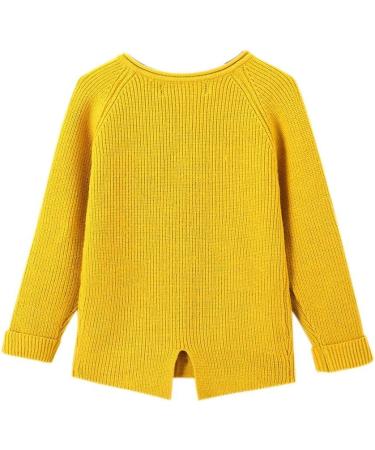 SMILING PINKER Toddler Girls Yellow Knit Cardigan 12-24 Months | Soft & Warm Sweater with Pockets - Buy Online on SooperMarket.com
