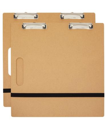 Artists Sketch Board with Double Clips for Art Classroom, Studio, Field (18x18 in, 2 Pack) 18 x 18 Inch