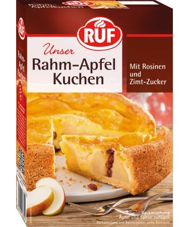 Call cream apple cake baking mix for a shortcrust pastry with apples and raisins cream filling and cinnamon sugar vegan Rahm apple pie 435 g