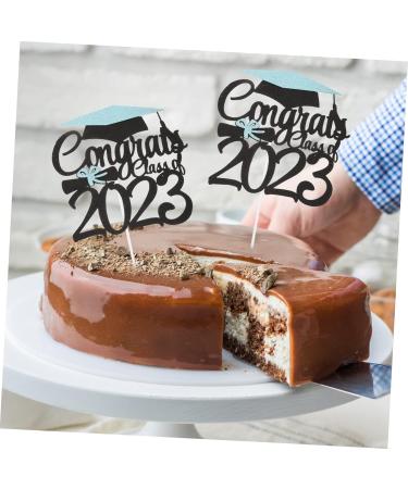 MAGICLULU 6pcs 2023 Graduation Cake Decorating Cake Letters Graduation Cake Decoration Congratulation Party Supplies Class a Customs Glitter Grad Cupcake Topper Make up Graduation Hat Blue 15x14.3cm - Buy Online on SooperMarket.com