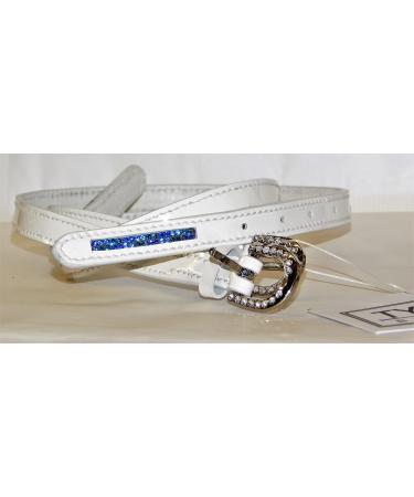 Buy Glitter Rhinestone Leather Spur Straps - White Pink Blue Patent Leather for International Shipping - Buy Online on SooperMarket.com
