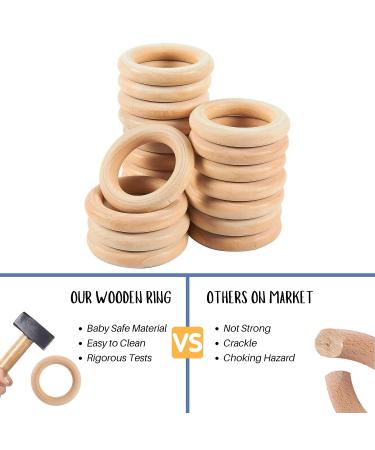 Organic Wooden & Silicone Baby Teething Toy Rings - Khaki (3+ Months) - Buy Online on SooperMarket.com