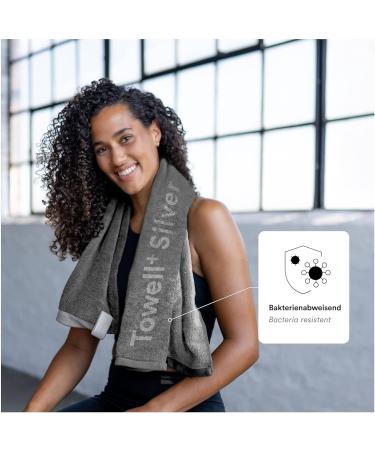 Buy Stryve Gym Towel+ Silver Gray - Antibacterial Anti-Slip Fitness Towel with Magnetic Clip & Bag 105x42.5 cm - Perfect for International Shipping - Buy Online on SooperMarket.com