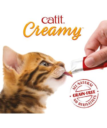 Catit Creamy Healthy & Hydrating natural grain free lickable squeezy Cat Treat sticks 80 x 10g (20ea chicken tuna salmon lamb) tubes in reusable gift jar Mixed - Buy Online on SooperMarket.com