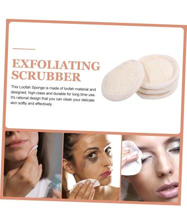 4pcs Loofah Facial & Body Scrubber Set - Beige Fabric Shower & Dish Washing Pads for Exfoliating & Cleansing - Buy Online on SooperMarket.com