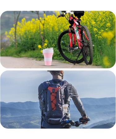YEEWORIG 600ml Collapsible Travel Cup with Lid & Straw - Pink | Leak-Proof Portable Camping Mug/Silicone Water Bottle for Hot & Cold Drinks - 20.3 oz - Buy Online on SooperMarket.com