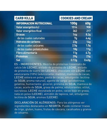 Carb Killa Cookies & Cream Bar 12x60g - High Protein Snack - Buy Online on SooperMarket.com