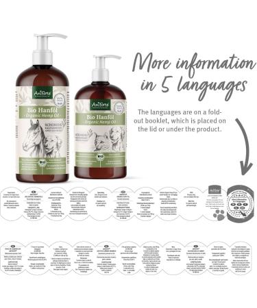 AniForte Cold-Pressed Organic Hemp Oil for Dogs & Horses - 1L 100% Pure BARF Oil | Premium Natural Product Without Additives - Buy Online on SooperMarket.com