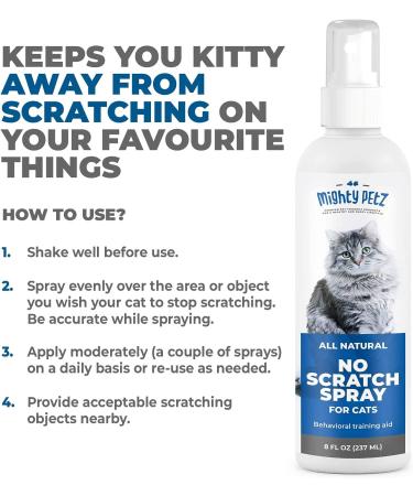 Mighty Petz Cat Repellent Spray for Furniture - Indoor & Outdoor Use | No Scratch | Alcohol-Free Deterrent | Behavioral Training Aid | Couch Protector - 8 oz - Buy Online on SooperMarket.com