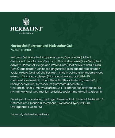 Herbatint 7C Ash Blonde Haircolor Gel 4.56oz - Vegan, Alcohol-Free, 100% Grey Coverage - Buy Online on SooperMarket.com
