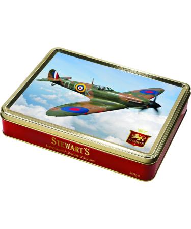 Stewart's - WWII Spitfire Shortbread Gifting Tin (400g) - Traditionally Made Luxury Scottish Shortbread Delicious Melt-In-Mouth Biscuits Ideal Collectable Treat to Share 40 Years Heritage 400g WWII Battle of Britain Veteran Spitfire Tin - Shortbread