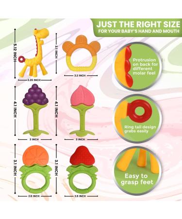 6-Pack Baby Teething Toys | Freezer Safe Silicone Teethers for Newborns and Toddlers | Soothes Gums | Perfect Baby Gift - Buy Online on SooperMarket.com