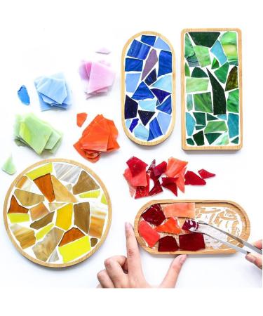 Iridescent Orange Cathedral Mosaic Glass Sheets - 7oz Opaque Glass Tiles for Mosaic Art Crafts - Buy Online on SooperMarket.com