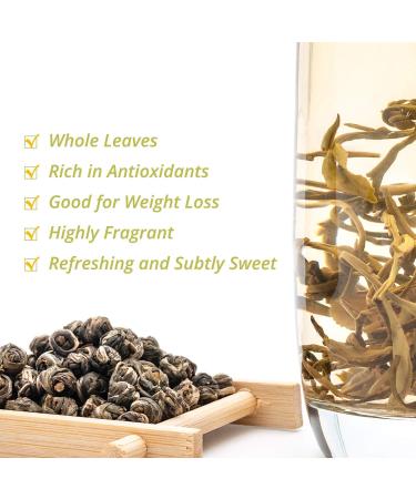 Oriarm Jasmine Pearls Tea Loose Leaf 1000g (Pack of 2) - Chinese Dragon Pearls Jasmine Green Tea Leaves - 1st Grade - Brew Hot or Iced Tea Jasmine Pearls Tea 1000g - Buy Online on SooperMarket.com